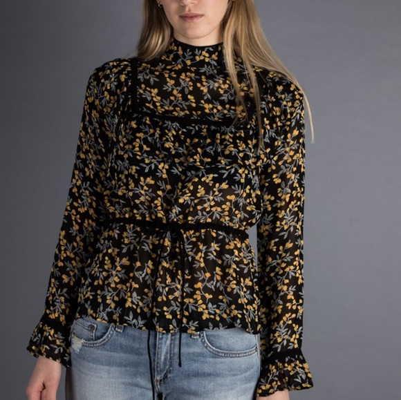 Ganni Marceau Georgette Floral Blouse and Skirt